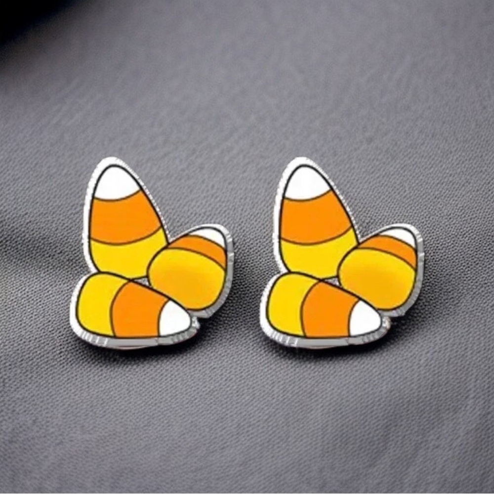 Boo-tiful Candy Corn Stud Earrings - Handmade Halloween Delight! 🎃 NWT Studs